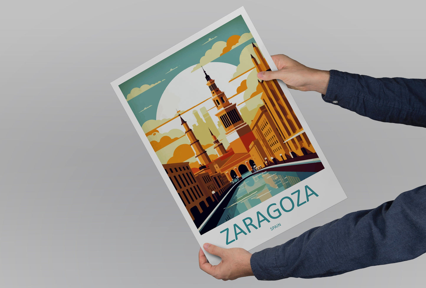 Zaragoza Travel Print Wall Art Zaragoza Wall Hanging Home Décor Zaragoza Gift Art Lovers Spain Art Lover Gift Zaragoza Print Spain Wall Art