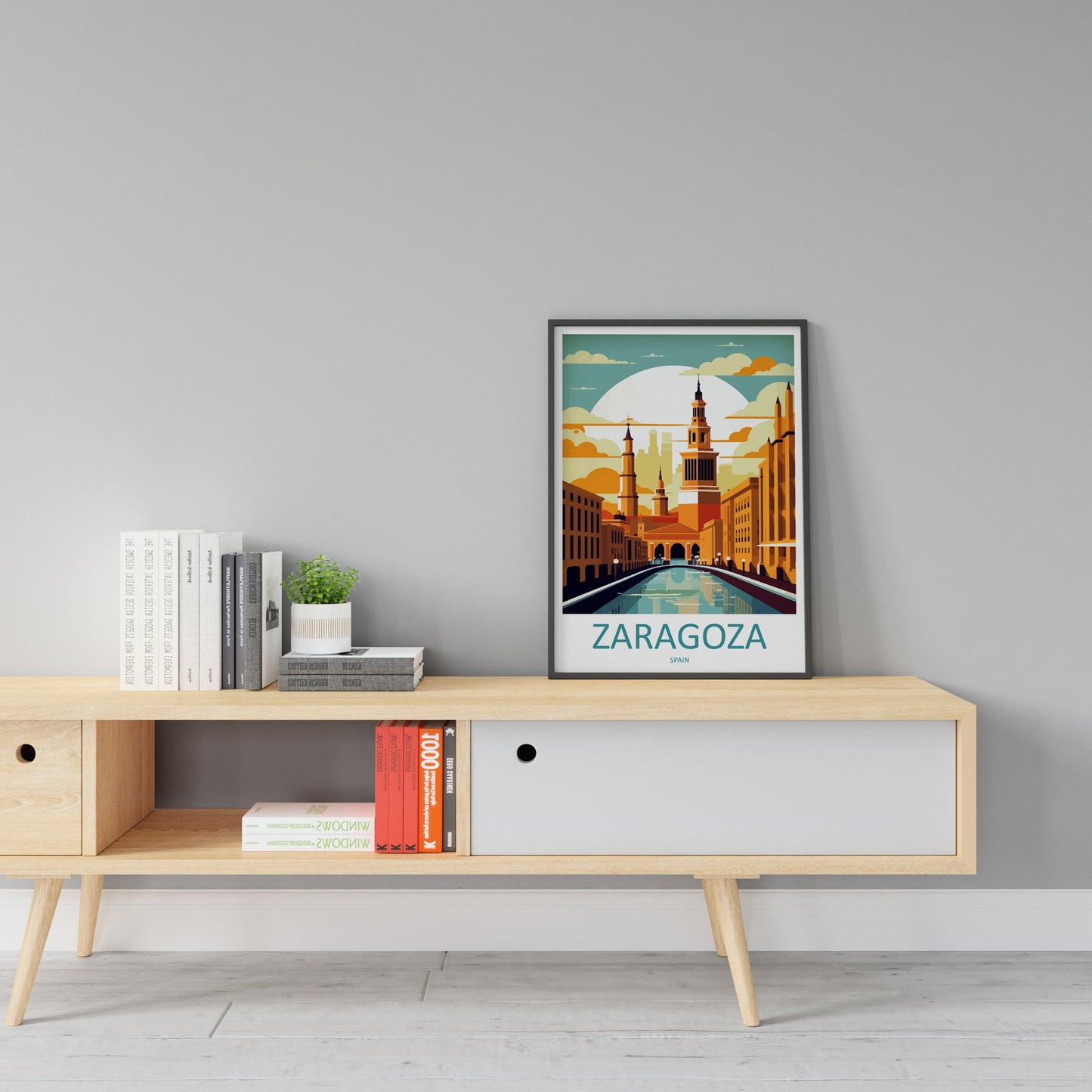 Zaragoza Travel Print Wall Art Zaragoza Wall Hanging Home Décor Zaragoza Gift Art Lovers Spain Art Lover Gift Zaragoza Print Spain Wall Art