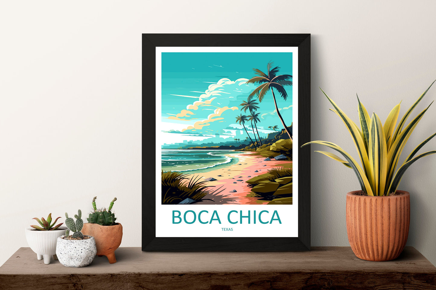 Boca Chica Travel Print Wall Art Boca Chica Wall Hanging Home Décor Boca Chica Gift Art Lovers Texas Art Lover Gift Texas Travel Print