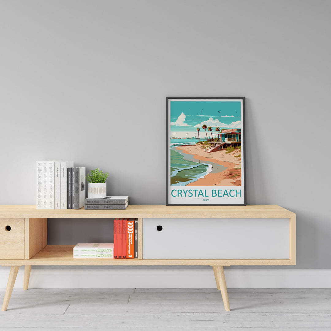 Crystal Beach Travel Print Wall Art Crystal Beach Wall Hanging Home Décor Crystal Beach Gift Art Lovers Texas Art Lover Gift Texas