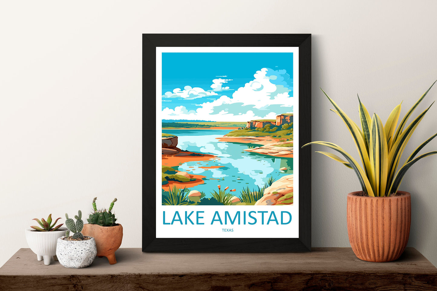 Lake Amistad Travel Print Wall Art Lake Amistad Wall Hanging Home Décor Lake Amistad Gift Art Lovers Texas Art Lover Gift Texas Travel Print