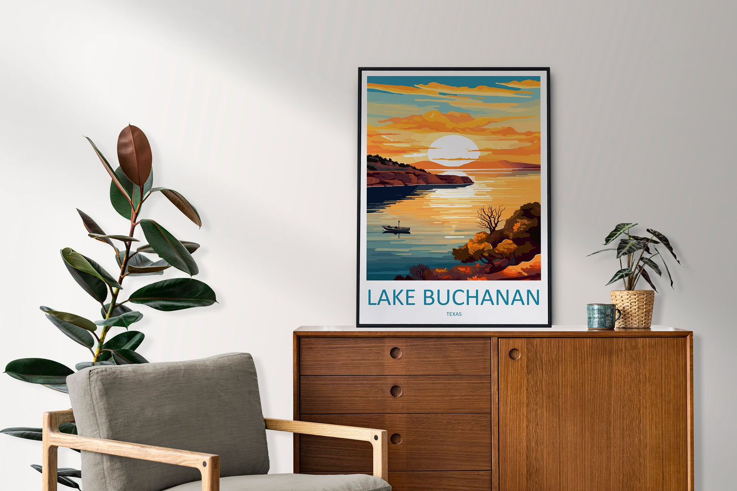 Lake Buchanan Travel Print Wall Art Lake Buchanan Wall Hanging Home Décor Lake Buchanan Gift Art Lovers Texas Art Lover Gift Texas