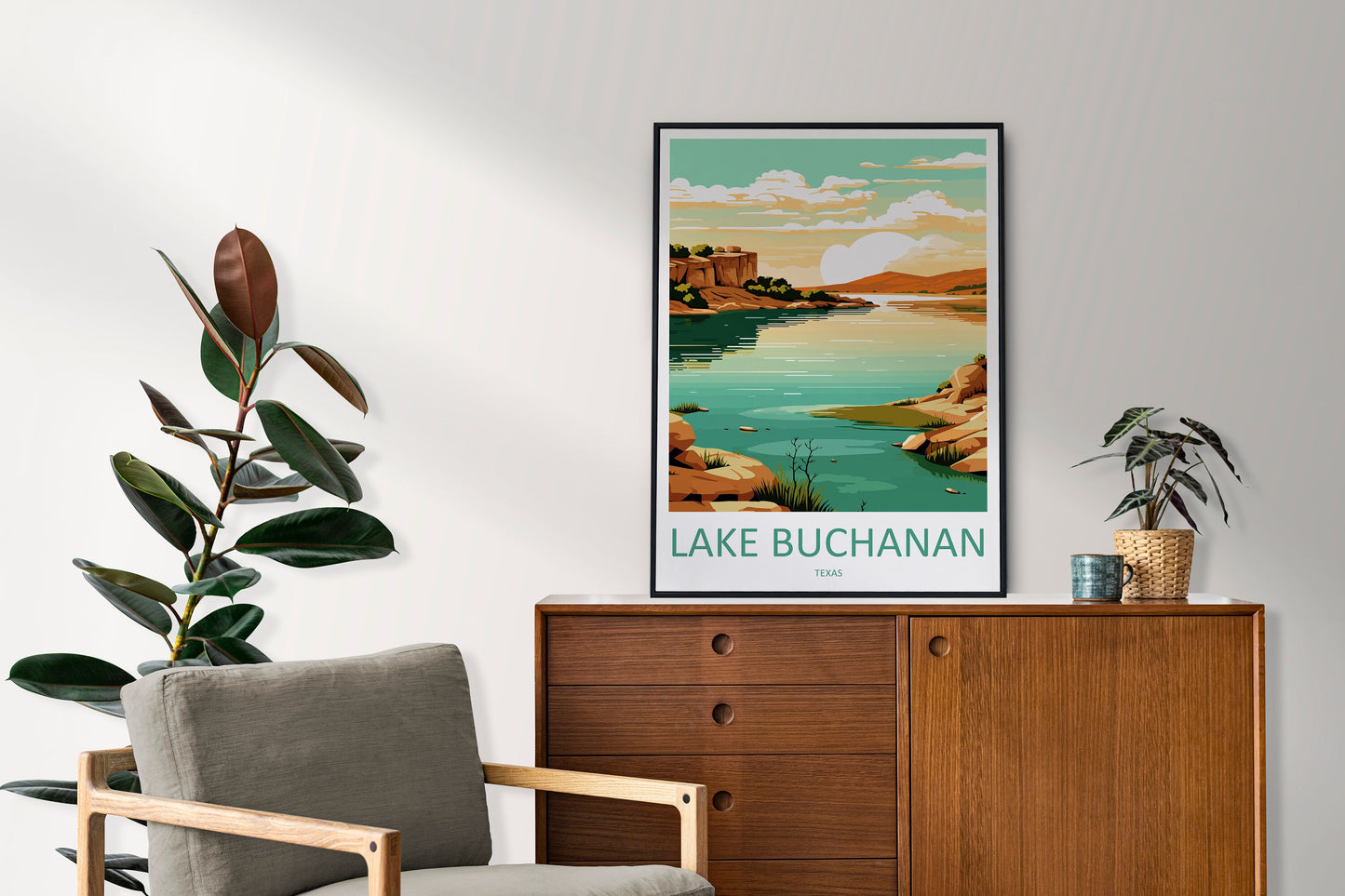 Lake Buchanan Travel Print Wall Art Lake Buchanan Wall Hanging Home Décor Lake Buchanan Gift Art Lovers Texas Art Lover Gift Texas