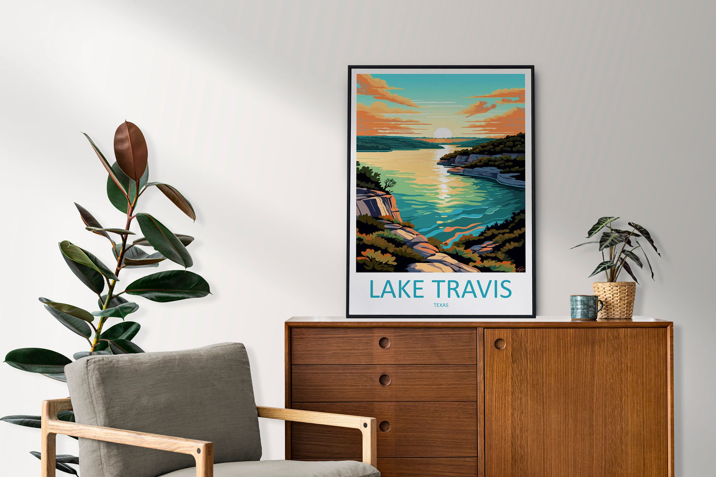 Lake Travis Travel Print Wall Art Lake Travis Wall Hanging Home Décor Lake Travis Gift Art Lovers Texas Art Lover Gift Texas