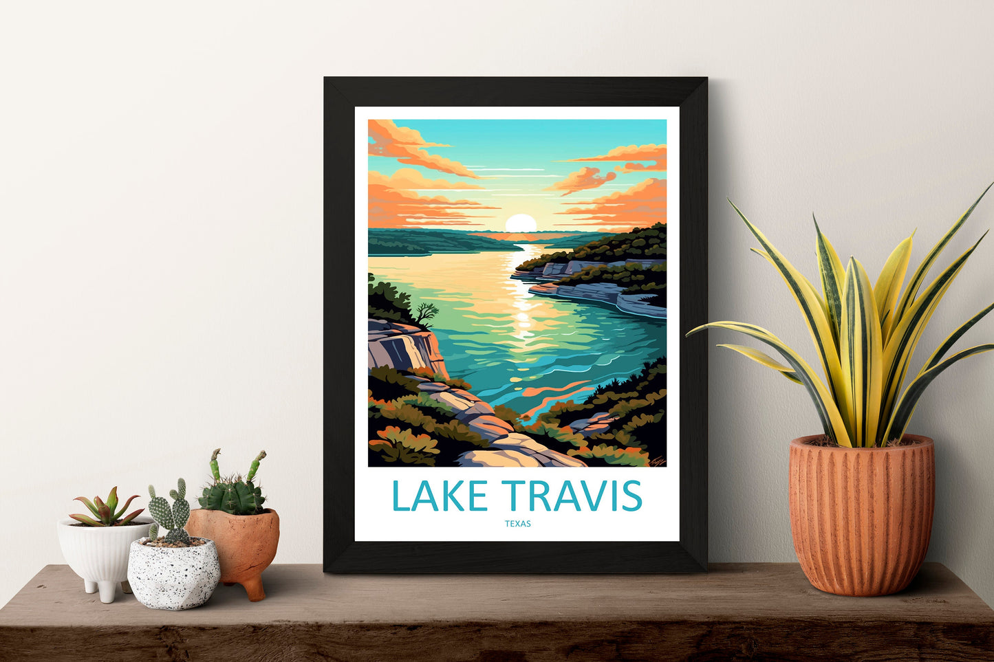 Lake Travis Travel Print Wall Art Lake Travis Wall Hanging Home Décor Lake Travis Gift Art Lovers Texas Art Lover Gift Texas