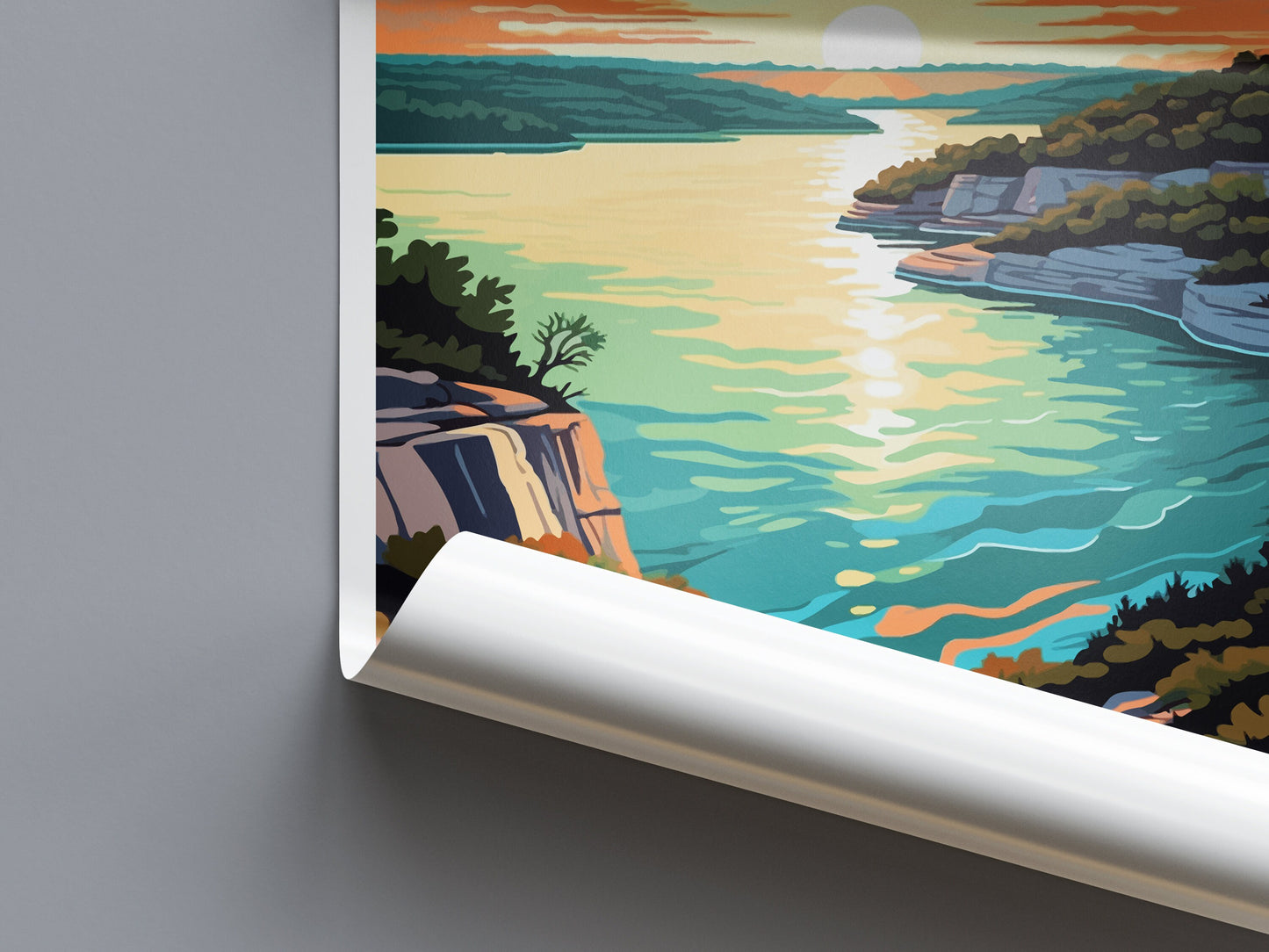 Lake Travis Travel Print Wall Art Lake Travis Wall Hanging Home Décor Lake Travis Gift Art Lovers Texas Art Lover Gift Texas