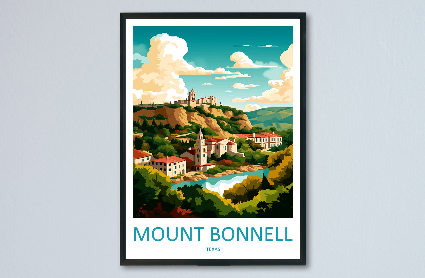 Mount Bonnell Travel Print Wall Art Mount Bonnell Wall Hanging Home Décor Mount Bonnell Gift Art Lovers Texas Art Lover Gift Texas