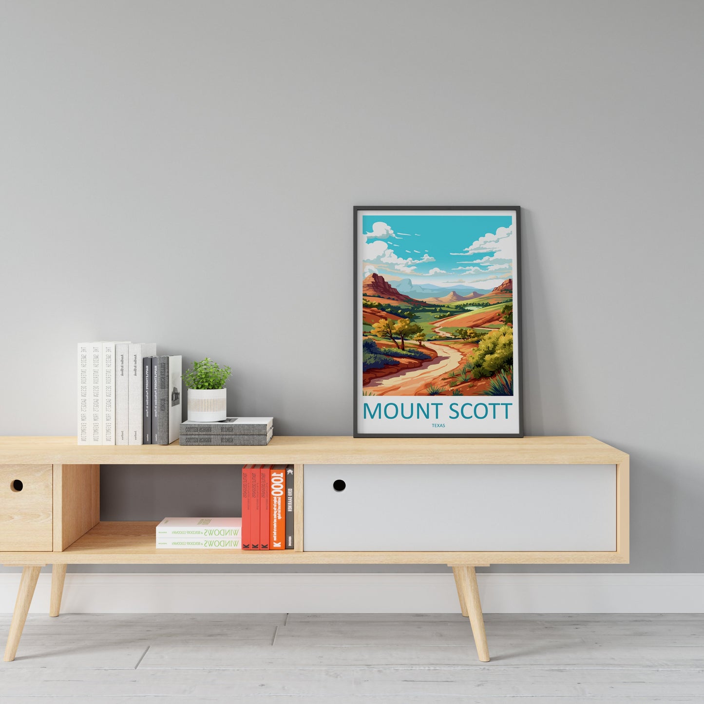 Mount Scott Travel Print Wall Art Mount Scott Wall Hanging Home Décor Mount Scott Gift Art Lovers Texas Art Lover Gift Texas