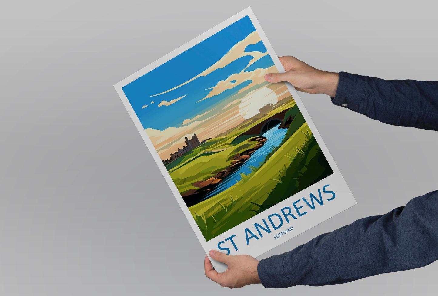 St Andrews Golf Course Travel Print Wall Art St Andrews Wall Hanging Home Décor St Andrews Gift Art Lovers Scotland Art Lover Gift St Andrew