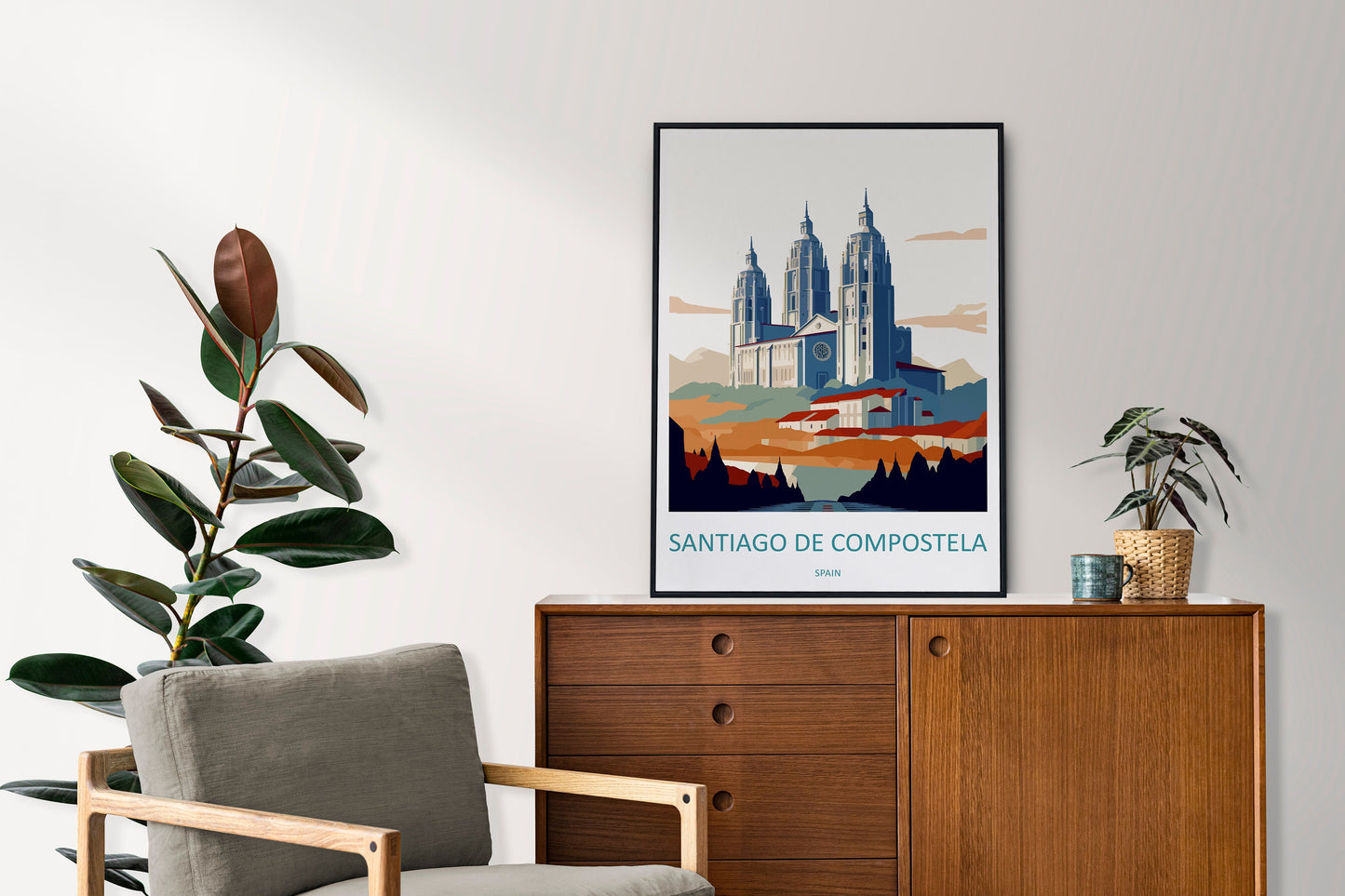 Santiago de Compostela Travel Print Wall Art Santiago de Compostela Wall Hanging Home Décor Santiago de Compostela Gift Art Lovers Spain Art