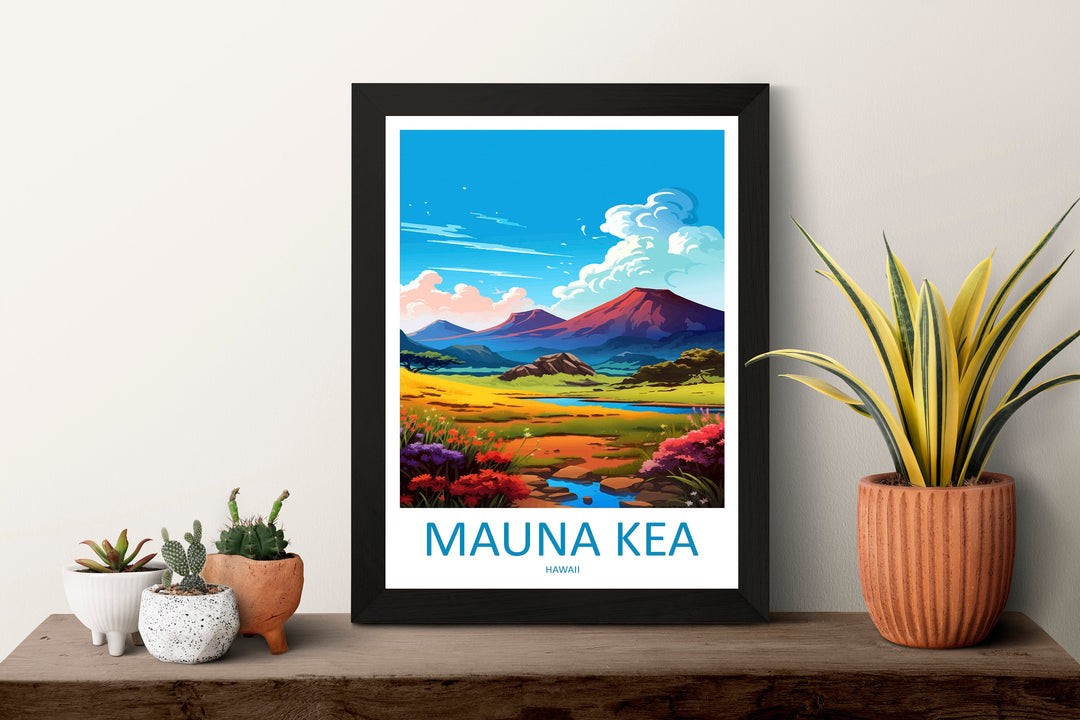 Mauna Kea Travel Print Wall Art Mauna Kea Wall Hanging Home Décor Mauna Kea Gift Art Lovers Hawaii Art Lover Gift Print Artwork