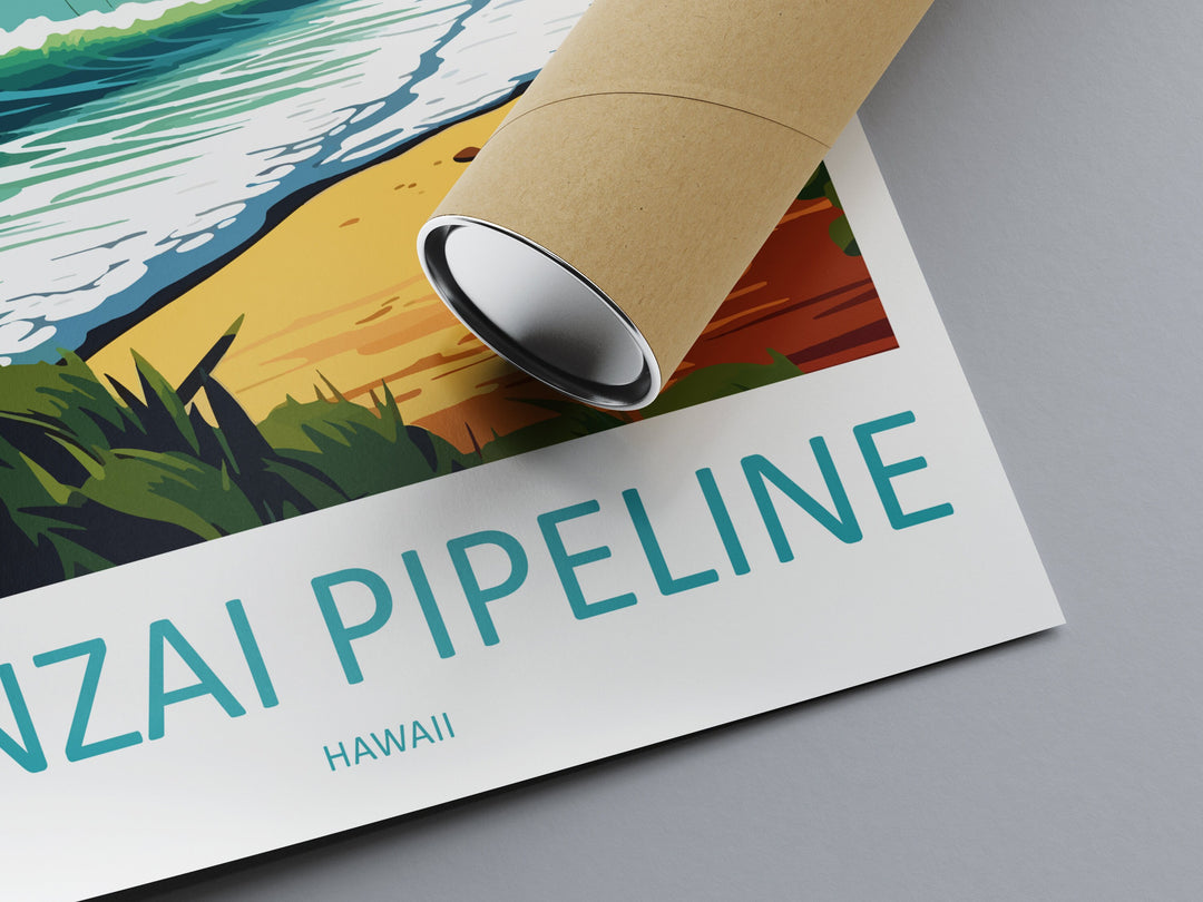 Banzai Pipeline Travel Print Wall Art Banzai Pipeline Wall Hanging Home Décor Banzai Gift Art Lovers Hawaii Art Lover Gift Print Artwork
