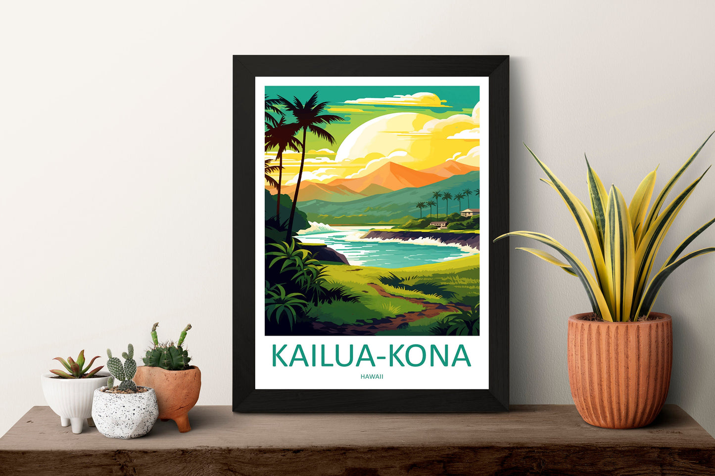 Kailua-Kona Travel Print Wall Art Kailua-Kona Wall Hanging Home Décor Kailua-Kona Gift Art Lovers Hawaii Art Lover Gift Print Artwork