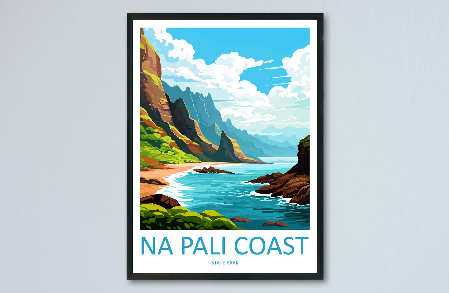 Napali Coast Travel Print Wall Art Napali Coast Wall Hanging Home Décor Napali Coast Gift Art Lovers Hawaii Art Lover Gift Print Artwork