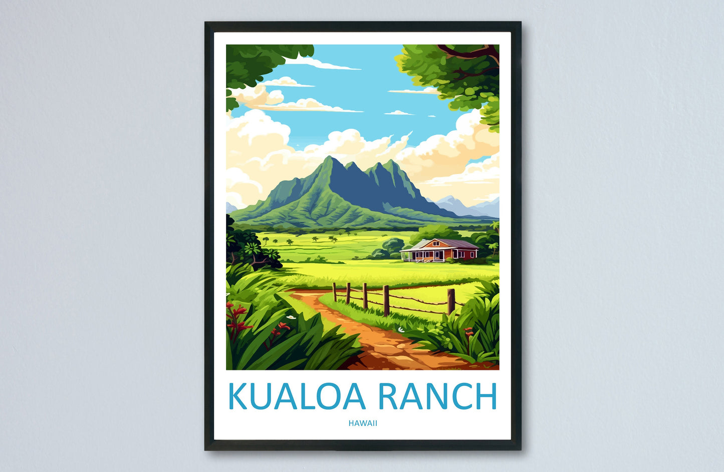 Kualoa Ranch Travel Print Wall Art Kualoa Ranch Wall Hanging Home Décor Kualoa Ranch Gift Art Lovers Hawaii Art Lover Gift Print Artwork