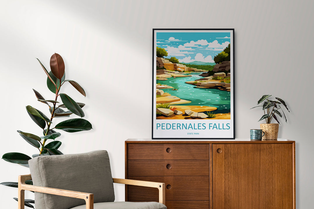 Pedernales Falls Travel Print Wall Art Pedernales Falls Wall Hanging Home Décor Pedernales Falls Gift Art Lovers Texas Art Lover