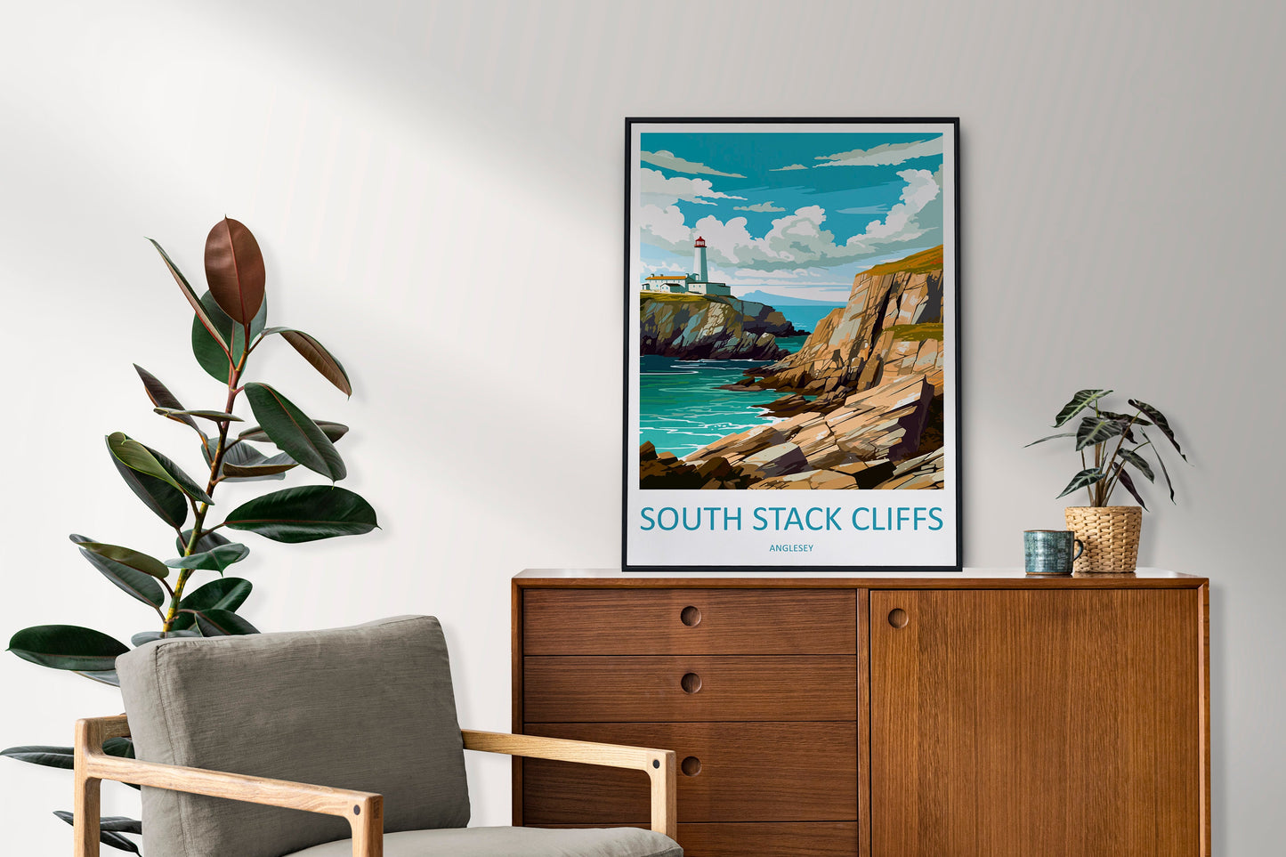 South Stack Cliffs Travel Print Wall Art South Stack Cliffs Wall Hanging Home Decor South Stack Cliffs Gift Art Lovers Wall Art Anglesey