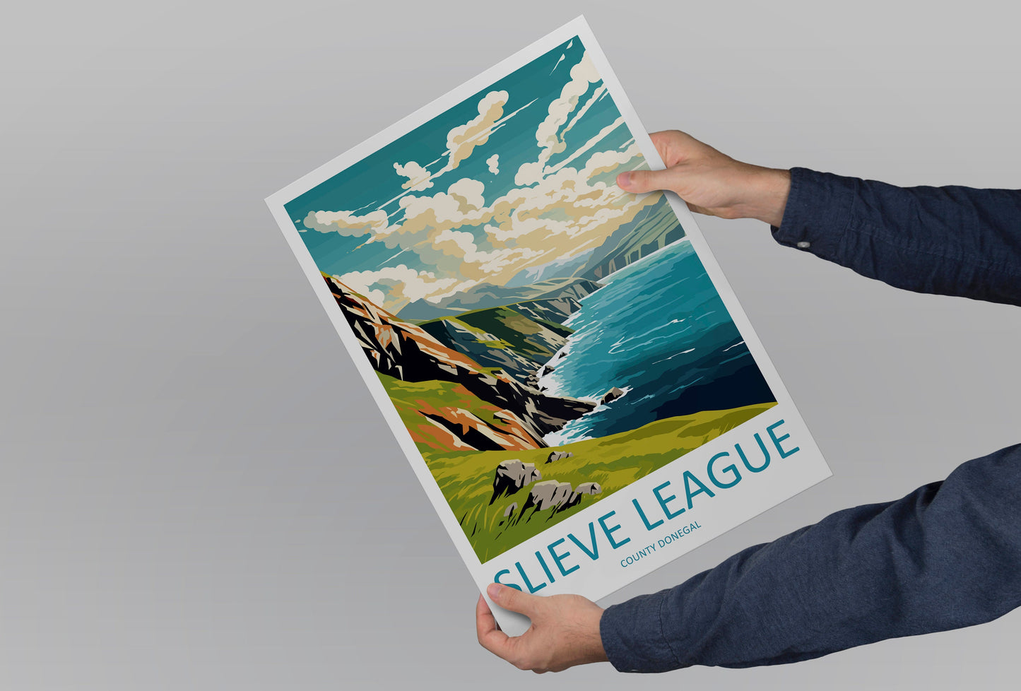 Slieve League Travel Print Wall Art Slieve League Wall Hanging Home Decor Slieve League Gift Art Lovers Wall Art Ireland