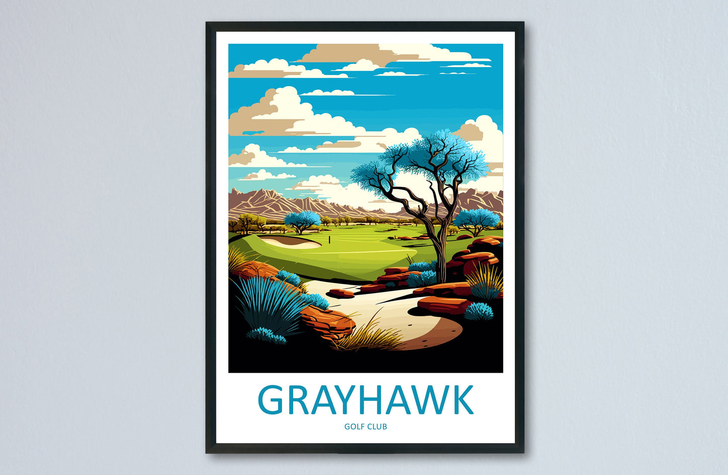 Grayhawk Golf Club Travel Print Wall Art Grayhawk Wall Hanging Home Décor Grayhawk Gift Art Lovers Arizona Art Lover Gift Arizona Travel Art