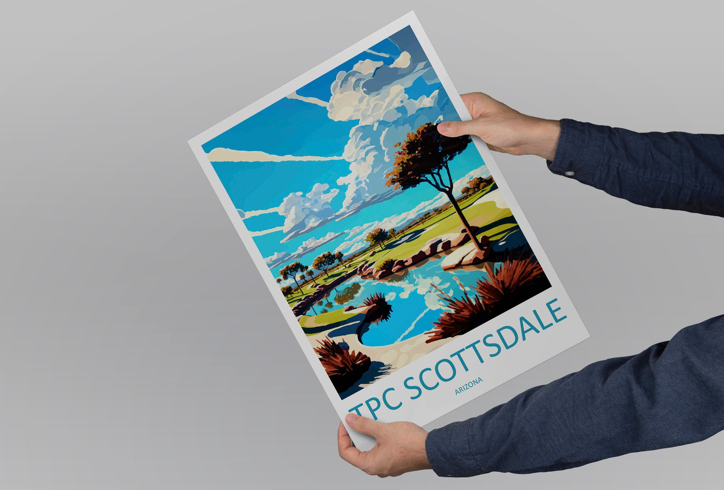 Tpc Scottsdale Golf Travel Print Wall Art Tpc Scottsdale Wall Hanging Home Décor Tpc Scottsdale Gift Art Lovers Arizona Art Travel Poster