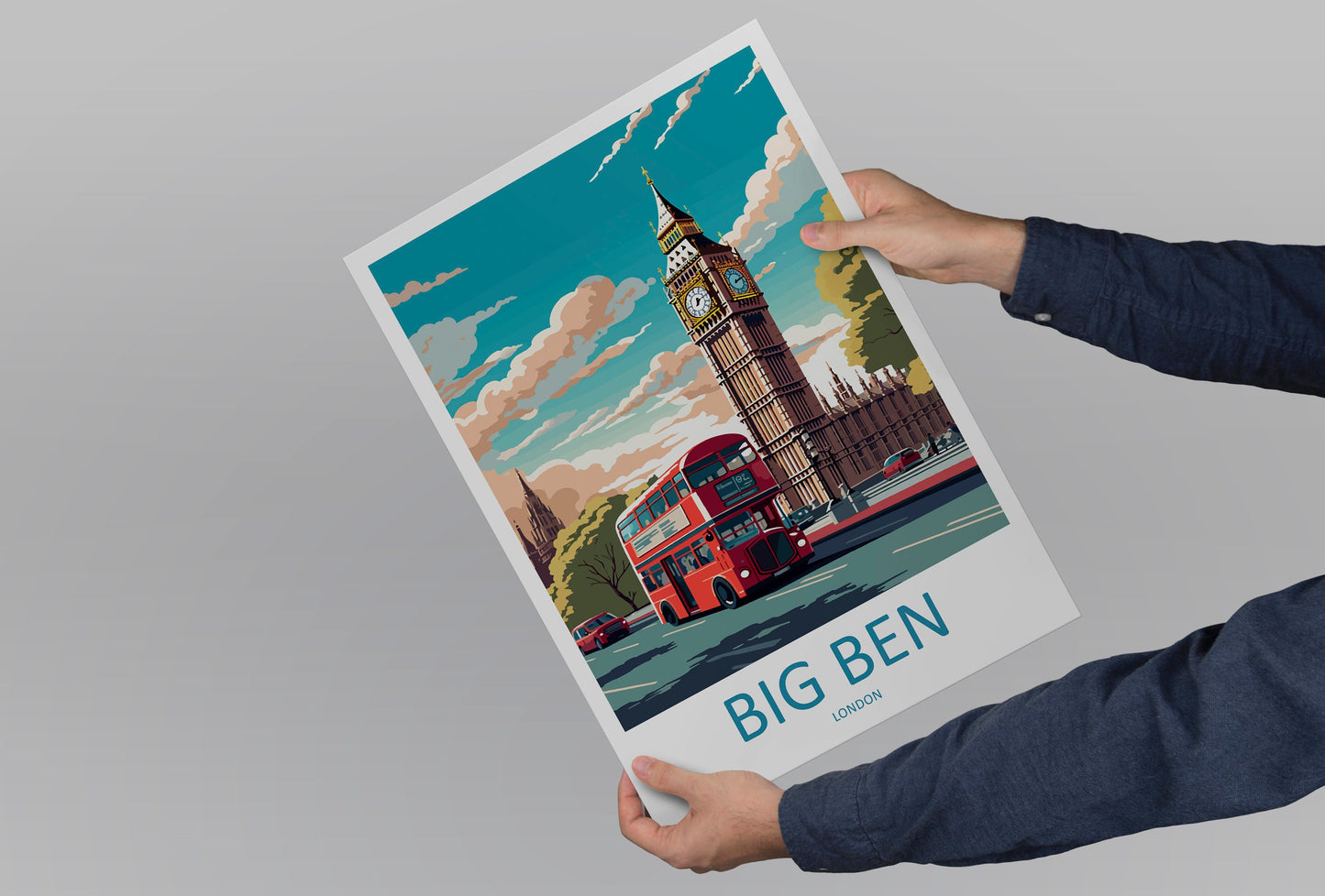 Big Ben Travel Print Wall Art Big Ben Wall Hanging Home Décor London Gift Art Lovers Big Ben Art Lover Gift Big Ben Travel Gift