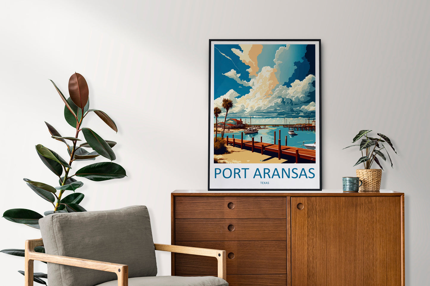 Port Aransas Travel Print Wall Art Port Aransas Wall Hanging Home Décor Port Aransas Gift Art Lovers Texas Art Lover Gift Texas Travel Print