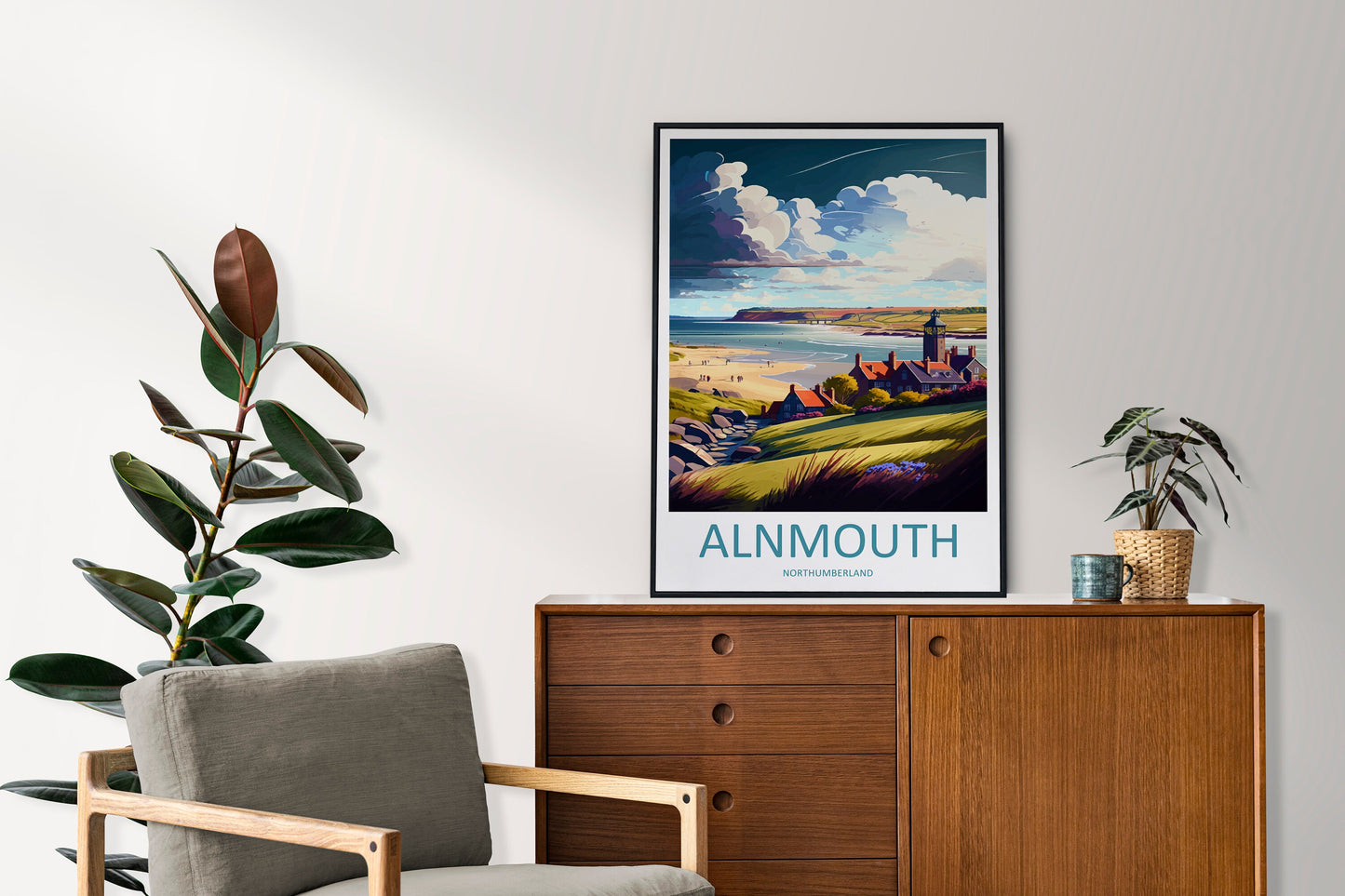 Alnmouth Travel Print Wall Art Alnmouth Wall Hanging Home Décor Alnmouth Gift Art Lovers England Art Lover Gift Print