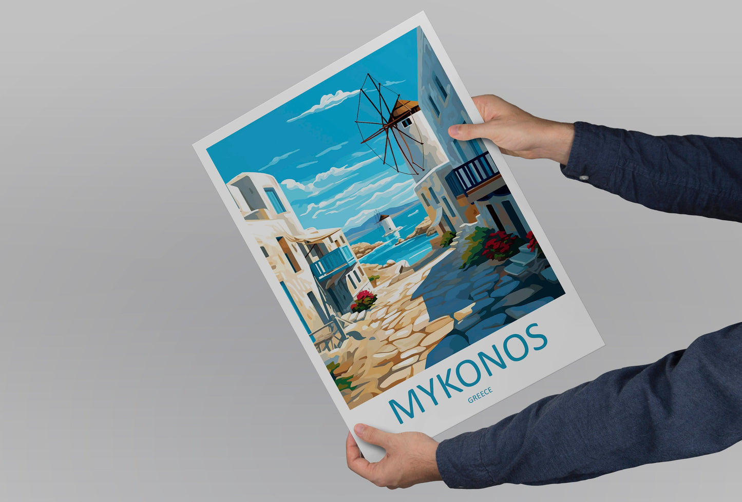 Mykonos Travel Print Wall Art Mykonos Greece Wall Hanging Home Decoration Mykonos Gift Art Lovers Wall Art Print Mykonos Greece Wall Poster
