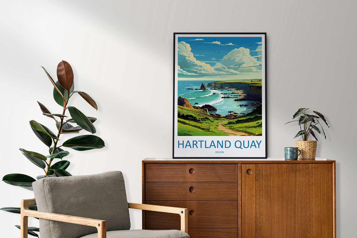 Hartland Quay Travel Print Wall Art Hartland Quay Wall Hanging Home Decor Hartland Quay Gift Art Lovers Wall Art Devon Travel Art