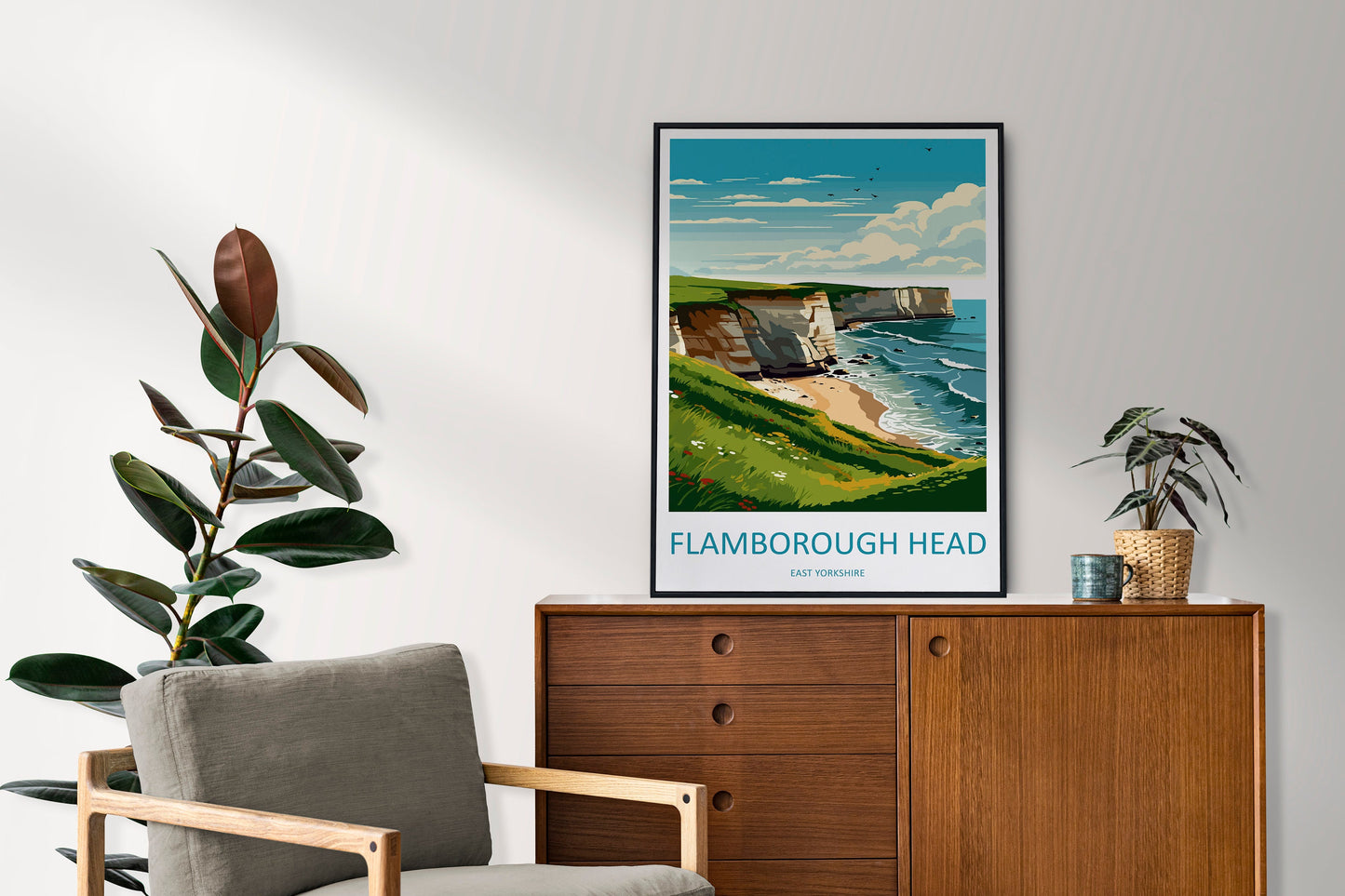 Flamborough Head Travel Print Wall Art Flamborough Head Wall Hanging Home Décor Flamborough Head Gift Art Lovers England Art Lover