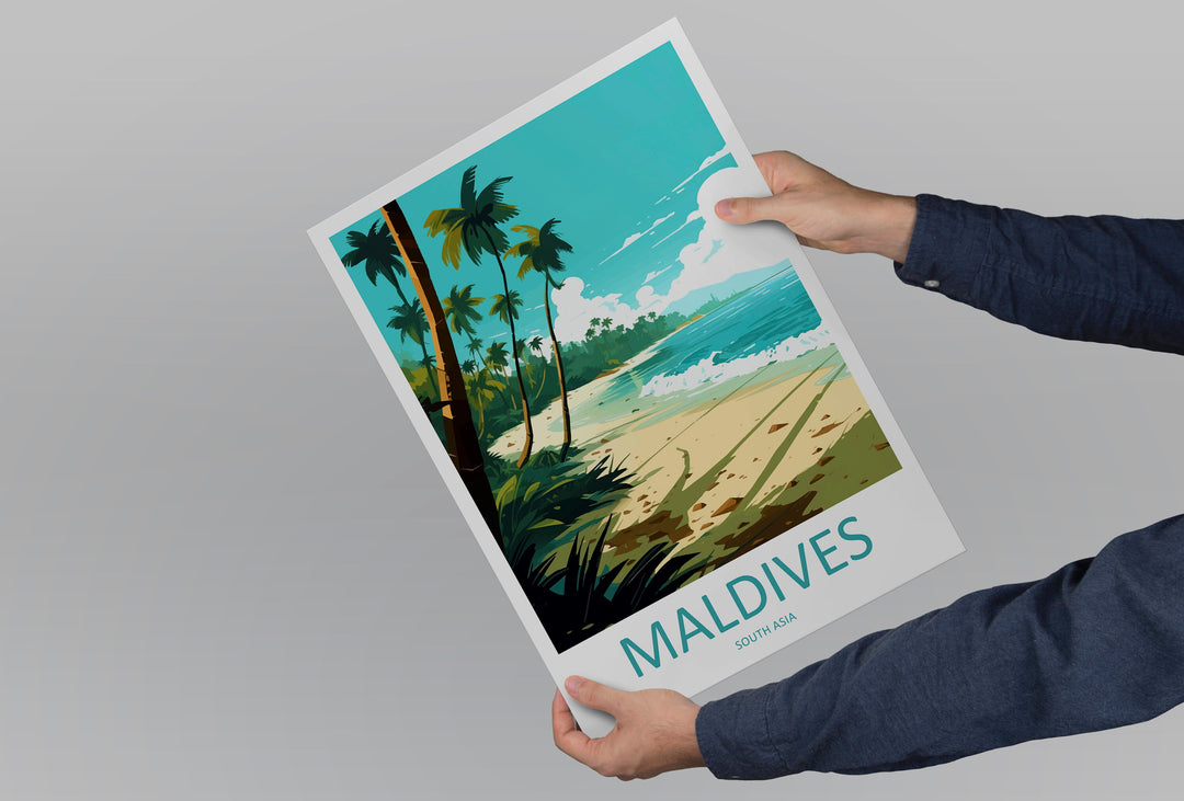 Maldives Travel Print Wall Art Maldives Wall Hanging Home Décor Maldives Gift Art Lovers Wall Art South Aisa Travel Print