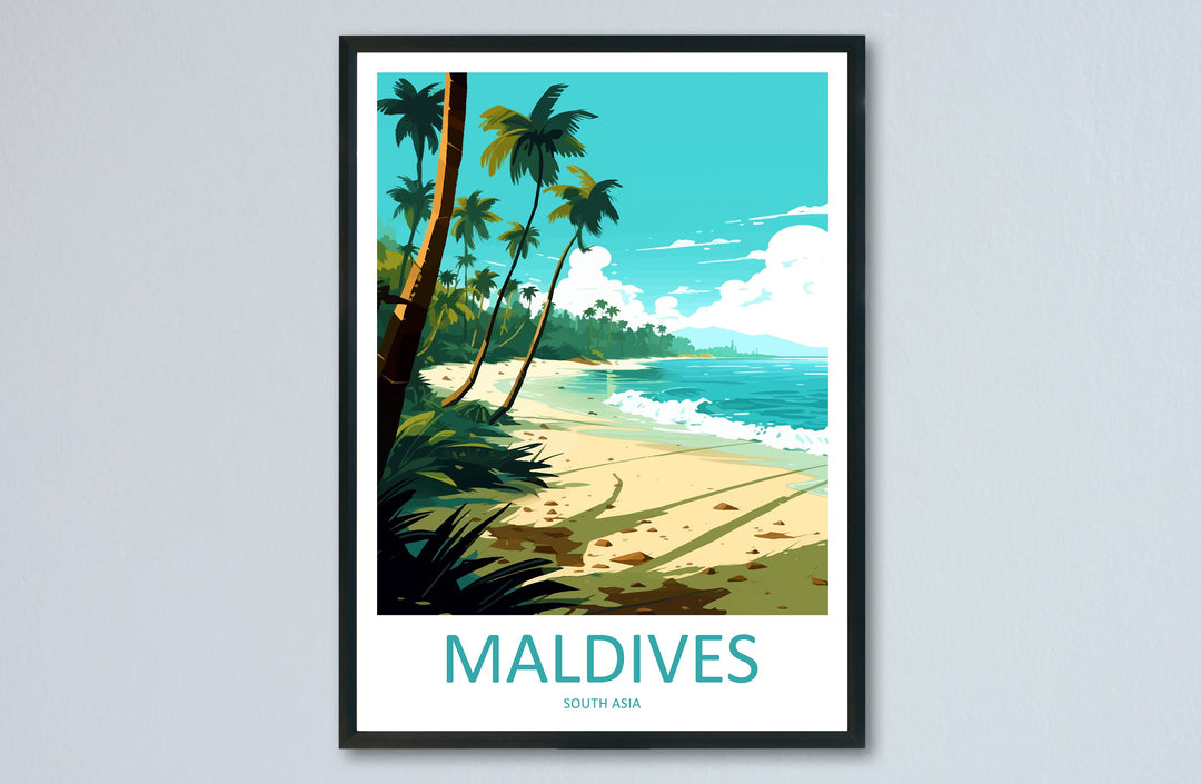 Maldives Travel Print Wall Art Maldives Wall Hanging Home Décor Maldives Gift Art Lovers Wall Art South Aisa Travel Print
