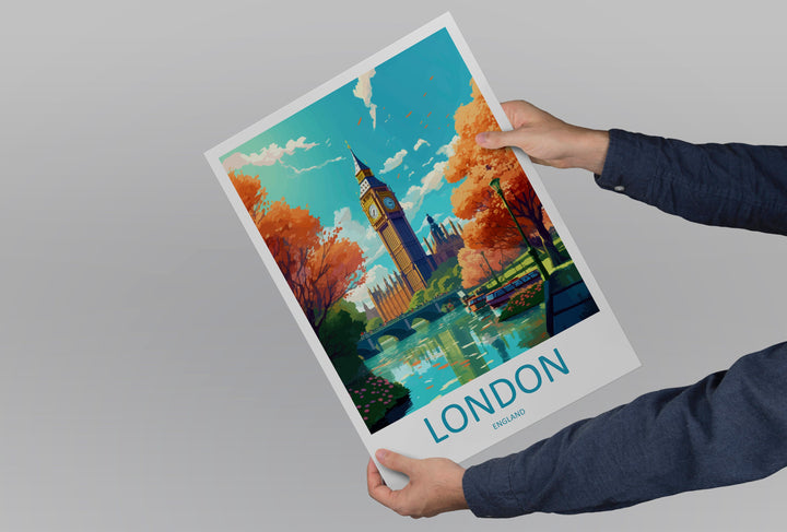 London Travel Print Wall Art London Wall Hanging Home Décor London Gift Art Lovers England Art Lover Gift London Travel Gift