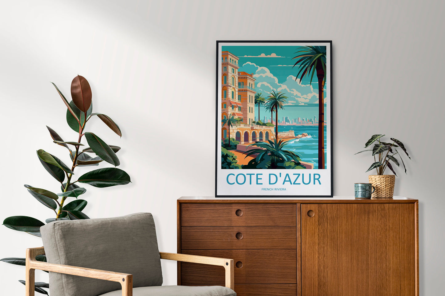 Cote D'azur Travel Print Wall Art Cote D'azur Wall Hanging Home Decor Cote D'azur France Gift Art Lovers Wall Art Print Art Cote D'azur