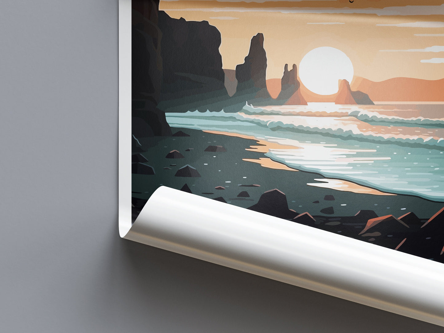 Black Sand Beach Travel Print Wall Art Black Sand Beach Wall Hanging Home Décor Black Sand Beach Gift Art Lovers Iceland Art Lover Gift