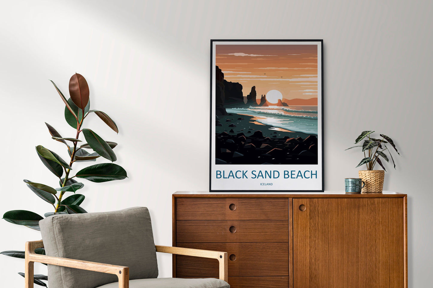 Black Sand Beach Travel Print Wall Art Black Sand Beach Wall Hanging Home Décor Black Sand Beach Gift Art Lovers Iceland Art Lover Gift