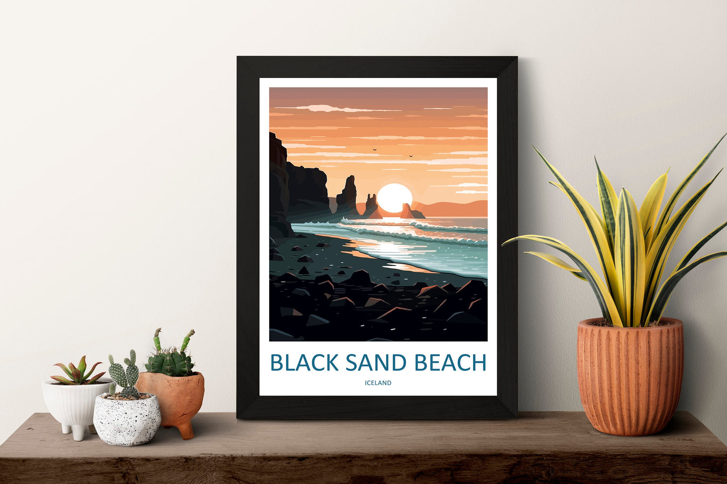 Black Sand Beach Travel Print Wall Art Black Sand Beach Wall Hanging Home Décor Black Sand Beach Gift Art Lovers Iceland Art Lover Gift