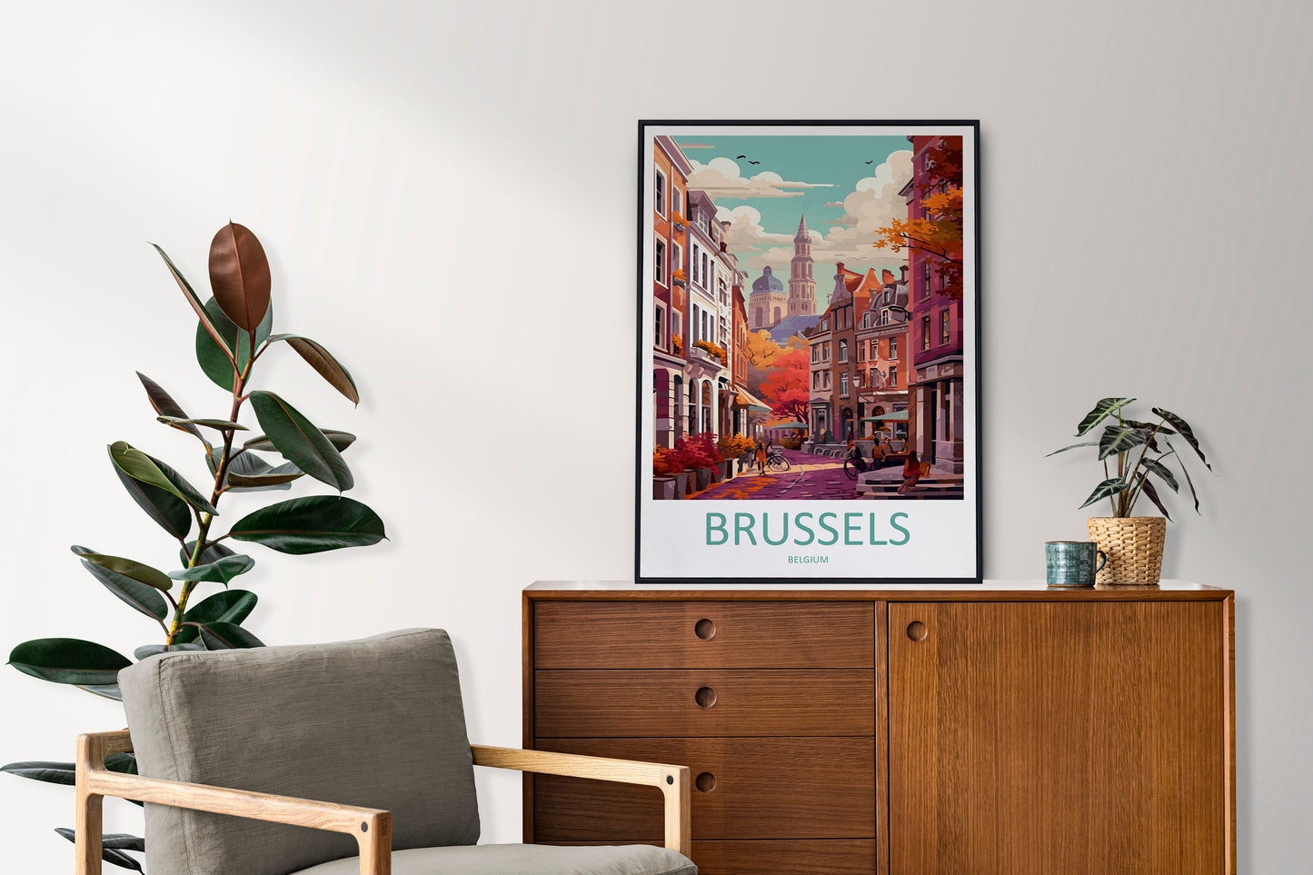 Brussels Travel Print Wall Art Brussels Wall Hanging Home Décor Brussels Gift Art Lovers Belgium Art Lover Gift Brussels Wall Décor