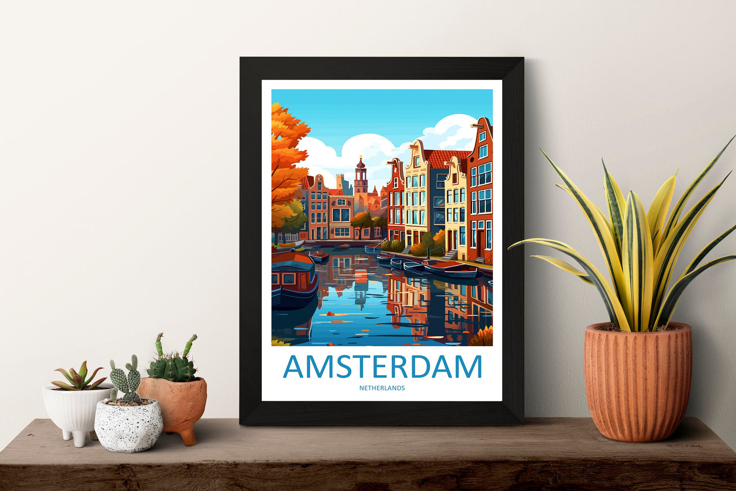 Amsterdam Travel Print Wall Art Amsterdam Wall Hanging Home Décor Amsterdam Gift Art Lovers Netherlands Art Lover Gift Amsterdam Decor