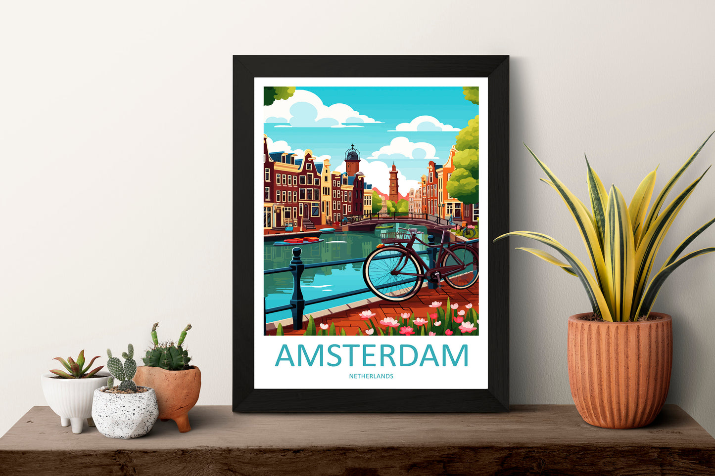 Amsterdam Travel Print Wall Art Amsterdam Wall Hanging Home Décor Amsterdam Gift Art Lovers Netherlands Art Lover Gift Amsterdam Decor