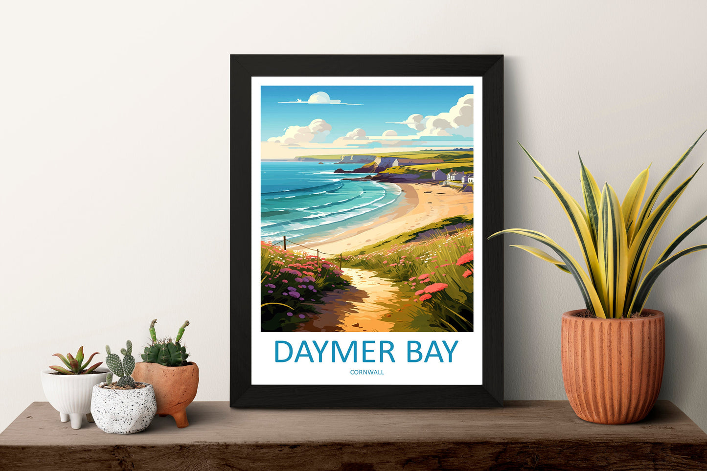 Daymer Bay Travel Print Wall Art Daymer Bay Wall Hanging Home Décor Daymer Bay Gift Art Lovers Cornwall Art Lover Gift Daymer Bay Art Poster