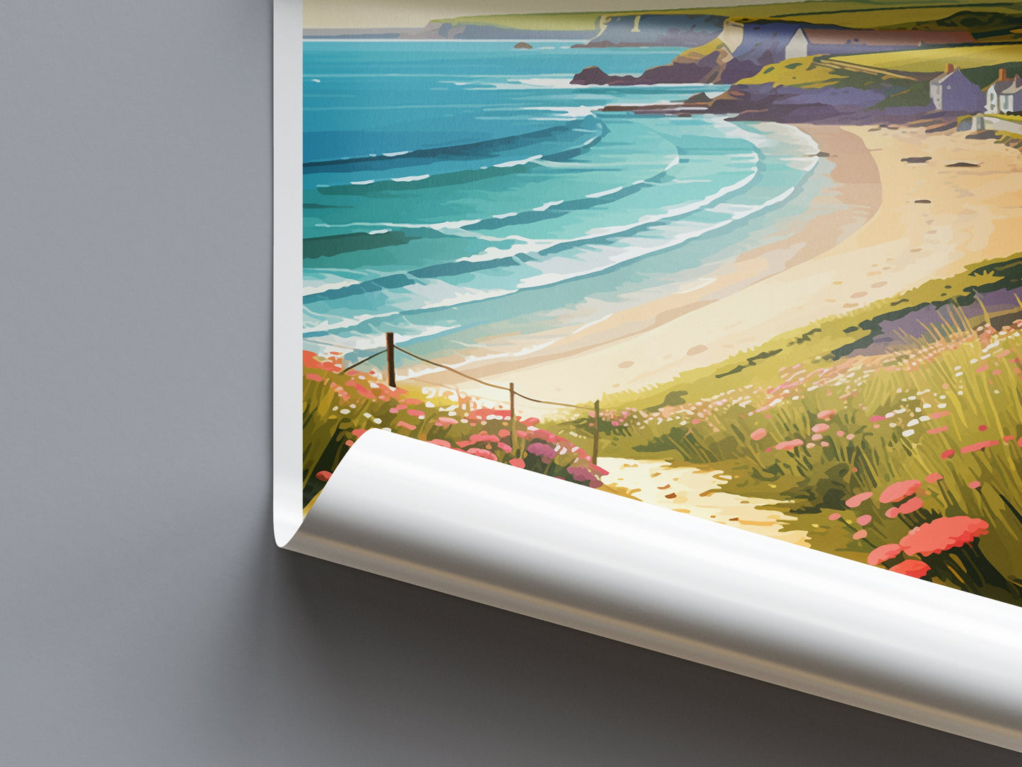 Daymer Bay Travel Print Wall Art Daymer Bay Wall Hanging Home Décor Daymer Bay Gift Art Lovers Cornwall Art Lover Gift Daymer Bay Art Poster