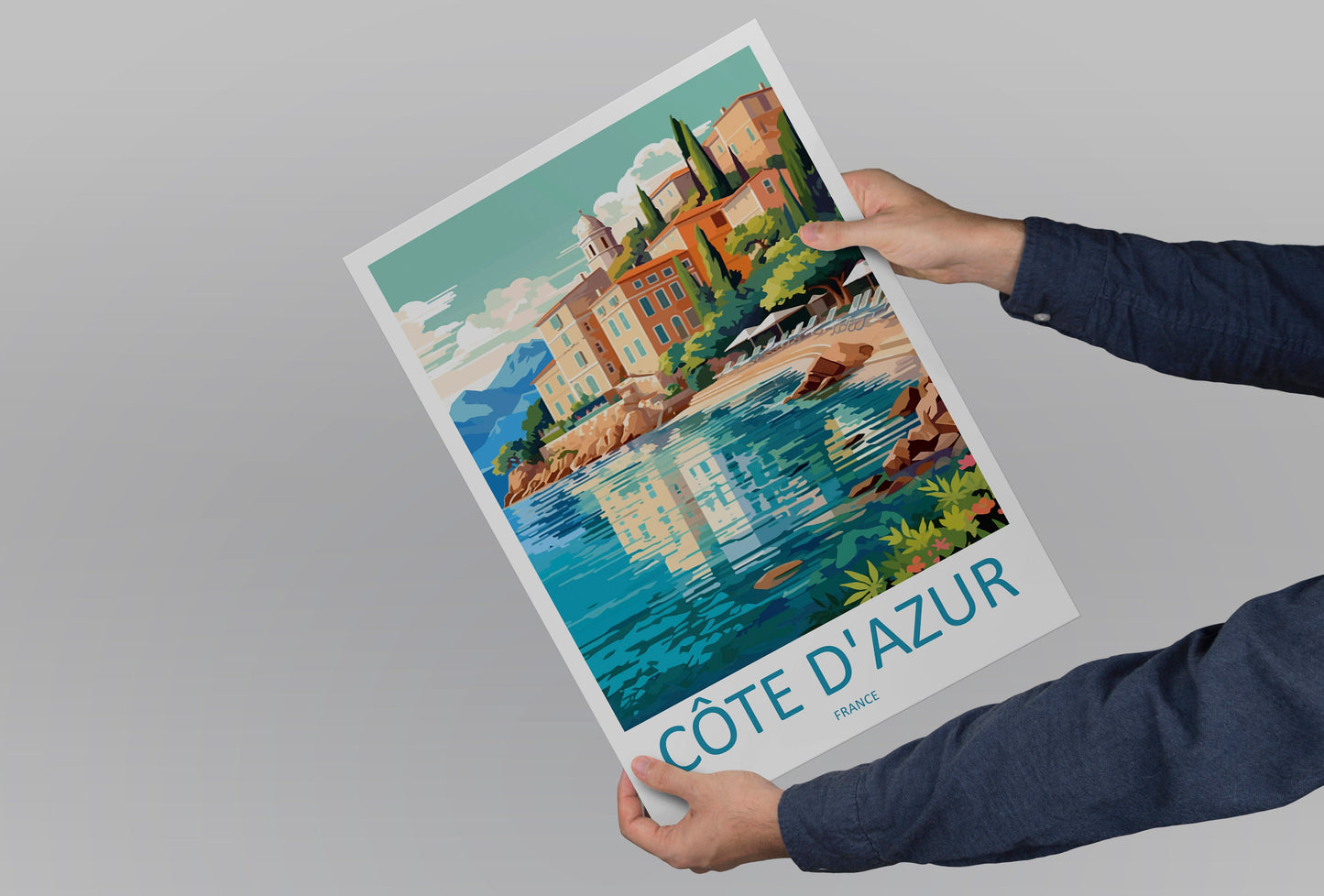 Cote D'azur Travel Print Wall Art Cote D'azur Wall Hanging Home Decor Cote D'azur France Gift Art Lovers Wall Art Print Art Cote D'azur