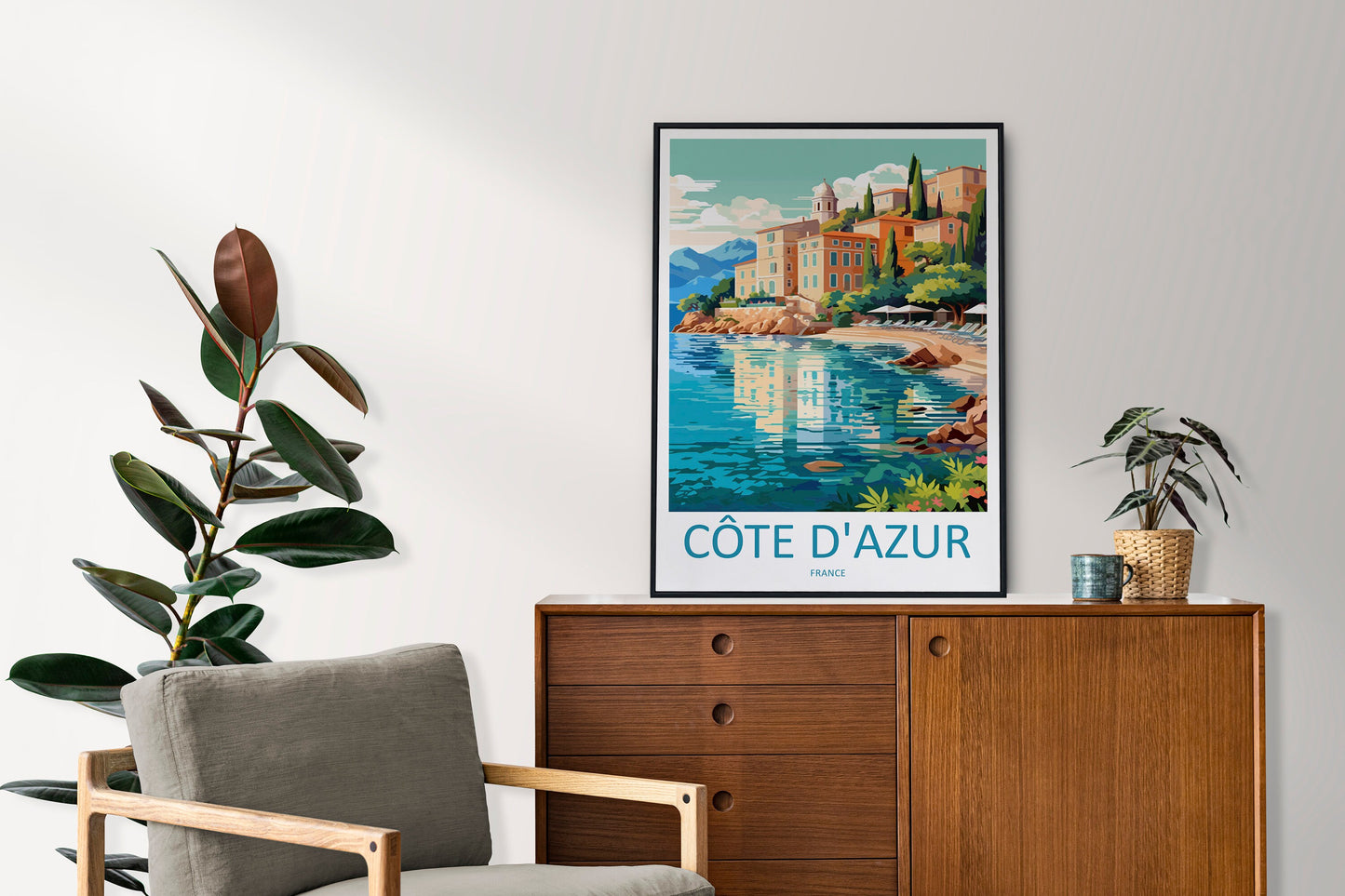 Cote D'azur Travel Print Wall Art Cote D'azur Wall Hanging Home Decor Cote D'azur France Gift Art Lovers Wall Art Print Art Cote D'azur