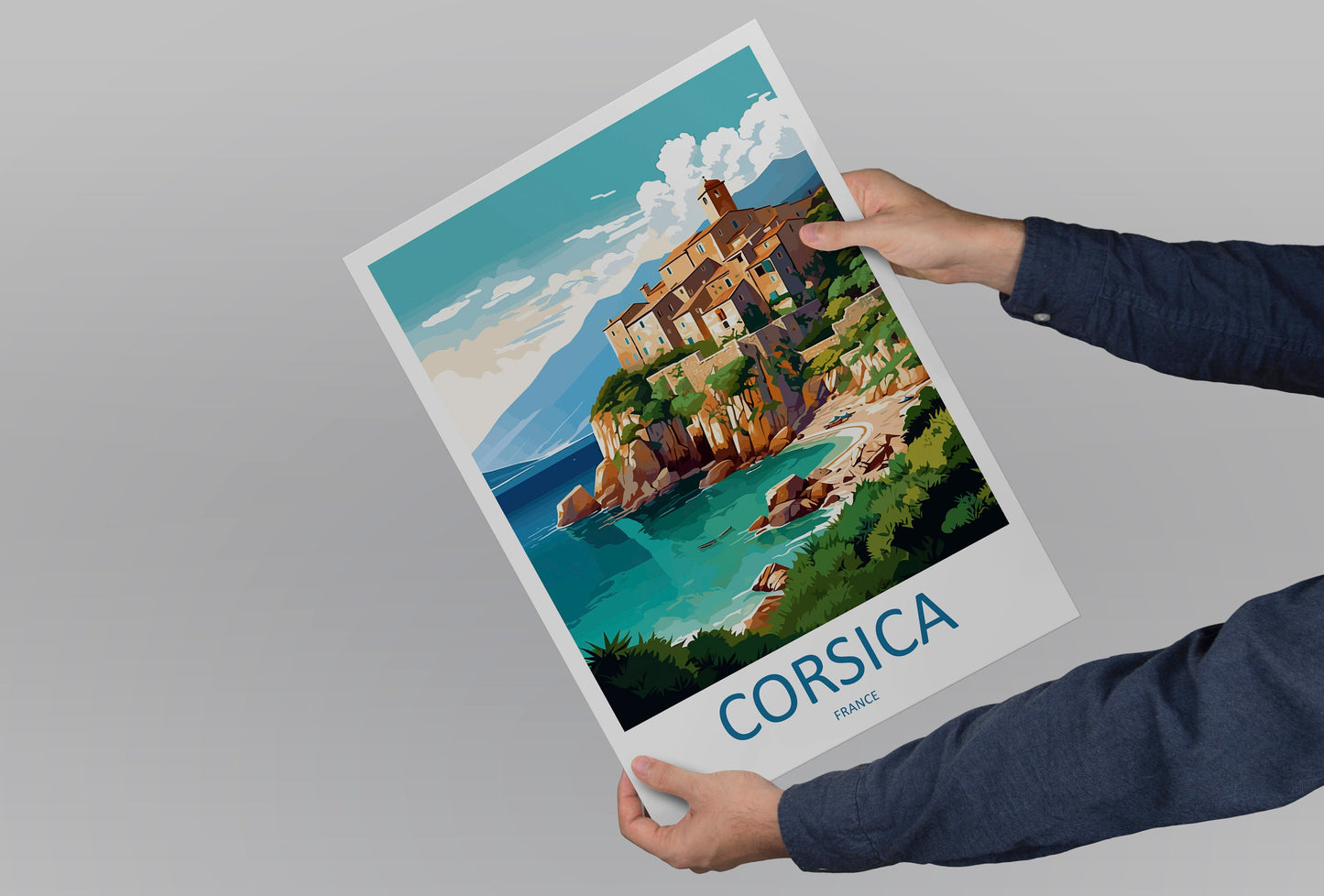 Corsica Travel Print Wall Art Corsica Wall Hanging Home Decor Corsica France Gift Art Lovers Wall Art Print Art Corsica Wall art