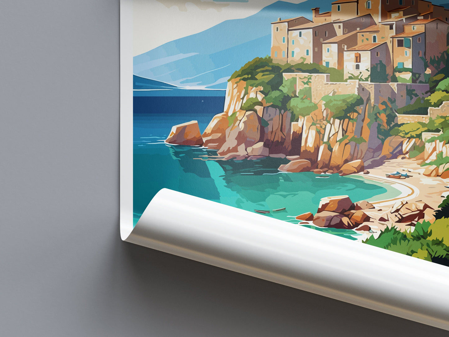 Corsica Travel Print Wall Art Corsica Wall Hanging Home Decor Corsica France Gift Art Lovers Wall Art Print Art Corsica Wall art