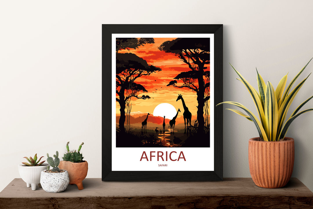 Africa Travel Print Wall Art Africa Wall Hanging Home Décor Africa Gift Art Lovers Africa Art Print Africa Wall Décor Art