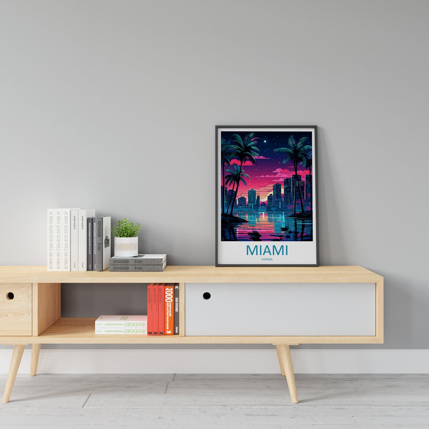 Miami Travel Print Wall Art Miami Wall Hanging Home Décor Miami Gift Art Lovers Florida Art Lover Gift Florida Print