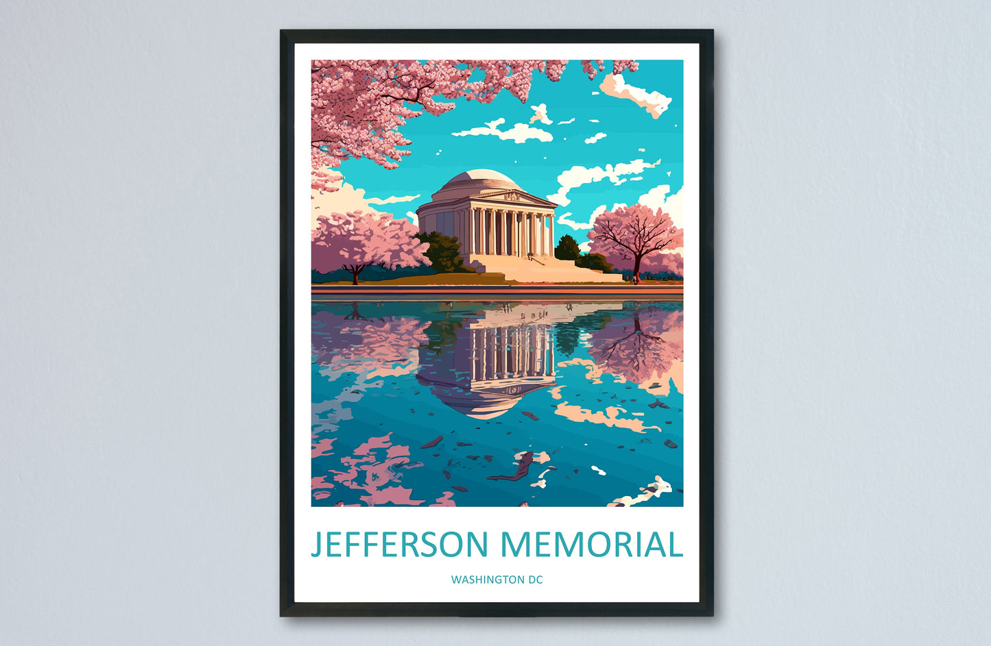 Jefferson Memorial Travel Print Wall Art Jefferson MemorialWall Hanging Home Décor Jefferson Memorial Gift Art Washington DC Art