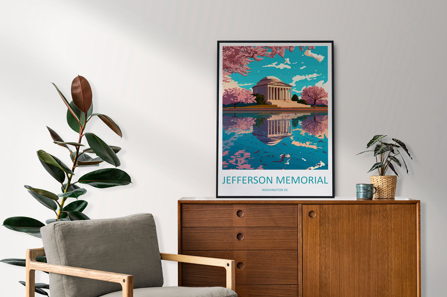 Jefferson Memorial Travel Print Wall Art Jefferson MemorialWall Hanging Home Décor Jefferson Memorial Gift Art Washington DC Art